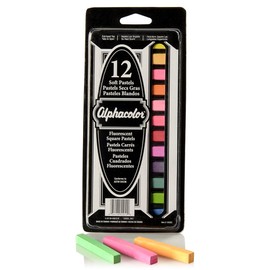 Derwent Alphacolor Soft Pastels, Fluorescents, 12 Pastels per Set (155002),Multi-Colored
