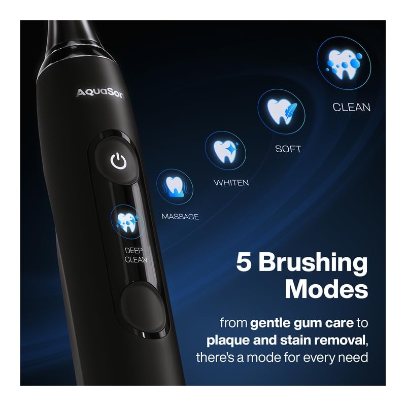 Aquasonic Clinical AQ Ultra-Whitening Smart Toothbrush with Pressure Sensor, LCD