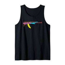 Ice Cream ak Patriotism US Veterans Gun Art Tank Top