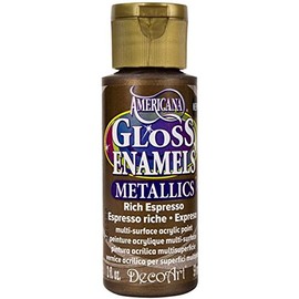 DecoArt Americana Gloss Enamel metallic Paint, 2-Ounce, Rich Espresso