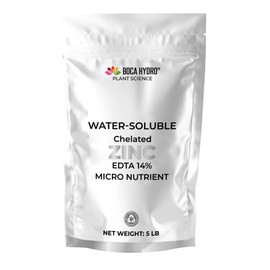 Boca Hydro Chelated Zinc EDTA 14% Water Soluble Plant Food for All Plants, Vegetables, Flowers and Trees. (5 Lb)