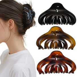 Markuii 3.5 Inch Hair Claw Clips, Unbreakable No Slip Matte Claw Clip for Women's Thin & Medium Thick Fine Hair, 3 Pack