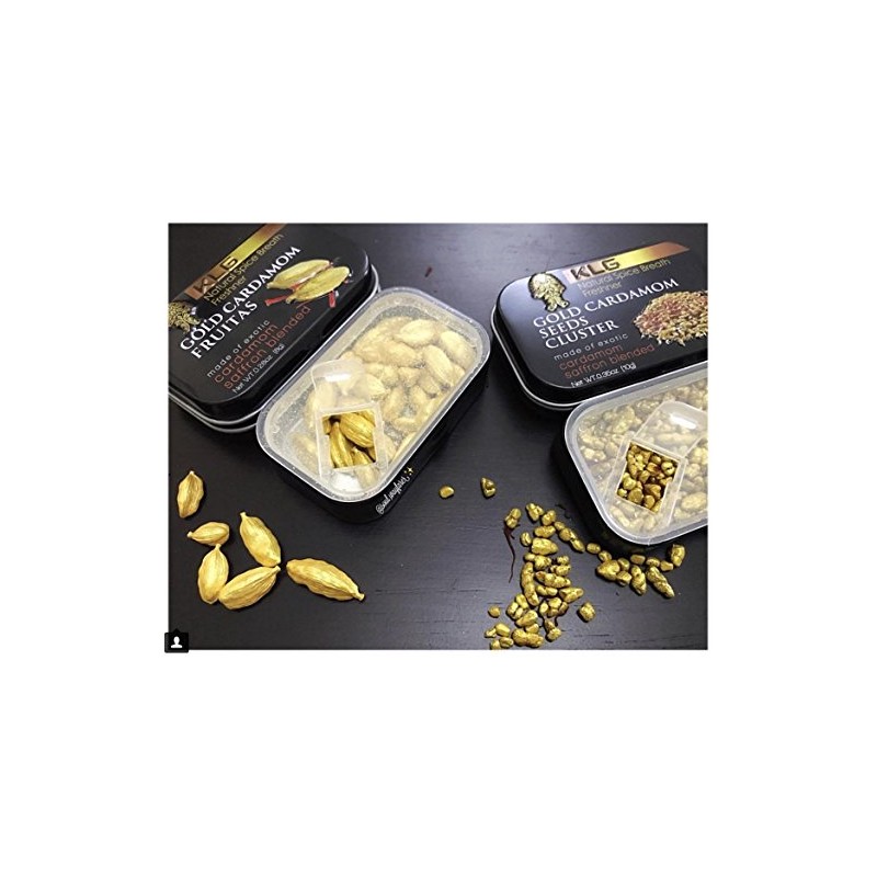 Gold Cardamom Seeds Cluster (12 Pack) 10 Gram Tin