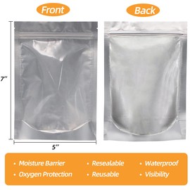 Wisesorb 1/2 Pint 240 Packs Mylar Bags For Food Storage, 5"x 7" Mylar Bags With Window, Freeze Dried Candy Bags, Reusable Storage Bags For Food, Mylar Food Storage Bags for Long Term Food Storage