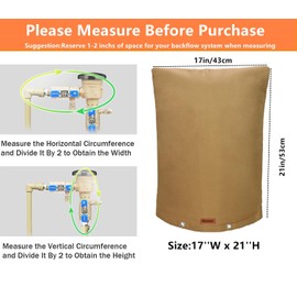 Wsobue Backflow Preventer Cover Insulated Pouch,Outdoor Pipe Insulation Cover,Winter Well Head Cover Water Well Pump Covers Sprinkler Valve Cover Insulated (Dark Khaki 17’’W x 21’’H)