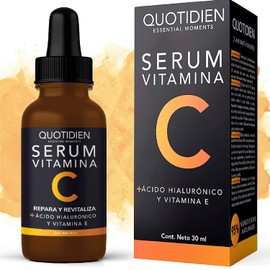 Serum Vitamina C + Ácido Hialurónico + Vitamina E | 95% Ingredientes Naturales | Skin Care | Luminosidad, Hidratación, Firmeza y Tono más Uniforme | Textura Ligera y Sin Sensación Grasosa | Suero Facial de Skincare Ideal Para Todo Tipo de Piel -30ml