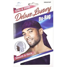 Dream Deluxe Du-Rag Glitter Purple Smooth & Thick, Stretchable, Wrinkle Free, 100% Polyester