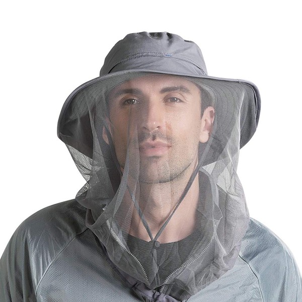 Mosquito Head Net Hat Beekeeping Hat with Veil Sun Protection Hat Fly Bug Head Net Face Cover Anti Insect Mesh Hat with Adjustable Chin Strap for Fishing, Hiking, Camping, Travel, Gardening, Hunting