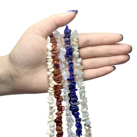 31 inches Chip Stone Loose Gemstones Beads Drilled Strand for Jewelry Making (Red Agate)