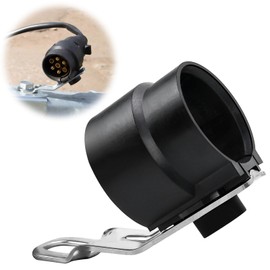 BHHTBB Trailer Plug Holder, Trailer Plug Holder Hanger Drawbar Holder for Adapter 7 to 13 Pin Trailer Plug with Metal Mounting Plate Holder, Rotatable Trailer Drawbar Holder