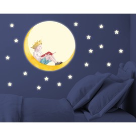 TinyFoxes Luminous Sticker Little King - Glow in the Dark - Fluorescent Wall Decoration for Children's Room - Hand-Drawn Watercolour Motifs by Kristin Franke