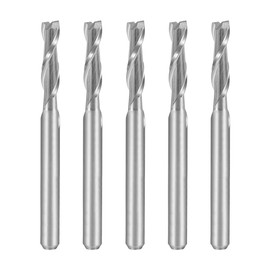 sourcingmap 5PCS 1/8" Shank 3.0mm x 12mm Carbide End Mill CNC Router Bits 2 Flute Milling Bit for Acrylic PVC MDF Wood