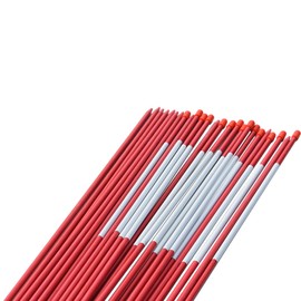 findmall 50 Pack 48Inch Fiberglass Pole Reflective Driveway Marker 5/16 Inch Dia Snow Stakes for Parking Lots Walkways