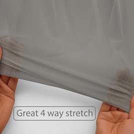 VoizVony Power Mesh Fabric Superfine 4-Way Stretch Net Fabric Nylon Spandex Sheer Mesh, 2 Yards Long 60"" Wide (Gray), MF001