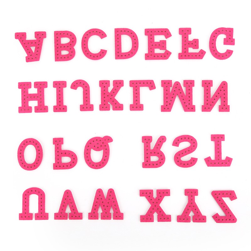 A Z 26 English Letters Garment Applique Patches Stickers Rhinestones