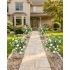 47 inch 2 Pack Artificial White Camellia Trees with Ground