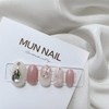 MunNail Lovely Mother of Pearl Nail Tips - Long Point