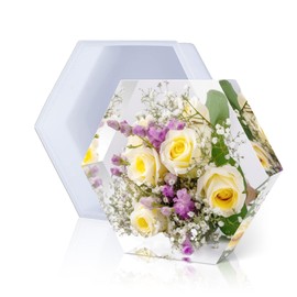 Large Silicone Molds for Resin, Actvty Large Resin Molds, 9 Inch Upgraded Hexagon Silicone Molds for Flowers Preservation, DIY Wedding, Valentine, Anniversary and Home Decors