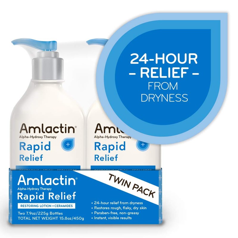 AmLactin Rapid Relief Restoring Lotion + Ceramides Twin Pack, (2)