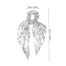 Baluue Glitter Hair Bows with Elastic Hair Ties for Women Sequin Scrunchy Ponytail Holders Stylish Accessories for Parties Weddings and Everyday Wear