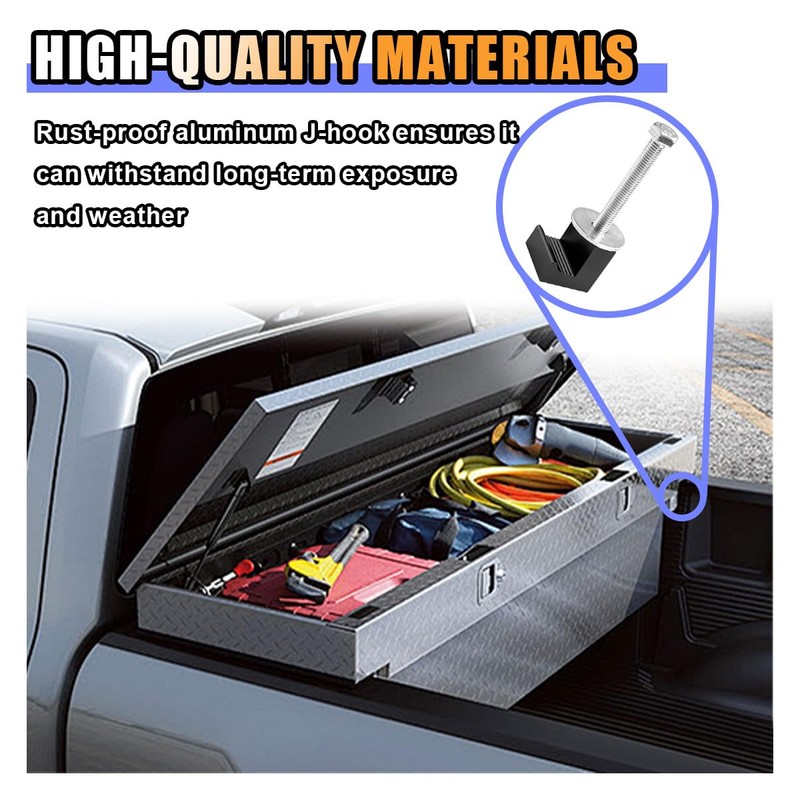 4PCS Truck Tool Box Mounting Kit, J Hook Truck Toolbox