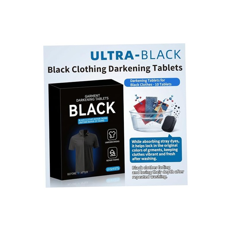 Tinte Negro Para Ropa, 10 Piezas De Tabletas De Tinte