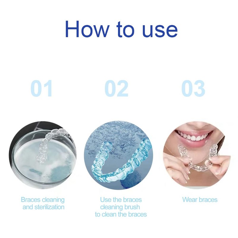 3 Pieces Hard Denture Brush Oral Care Double Sided Brush