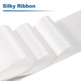 HiUnicorn Wide Dance Ribbons Church Praise Worship Flags for Adults Kids, 4 Pack White Streamer Ribbon Dancer Wand for Kids Gymnastics Party Favors, 8.2 Ft Dancing Ribbon Twirling Wands