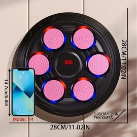 Smart Music Boxing Target, 1 Set Rechargeable Fitness Machine, Boxing Training Equipment, Boxing Pad, Arm Muscle Training Equipment for Home Gym - Color: Blue, Specification: 1 Set