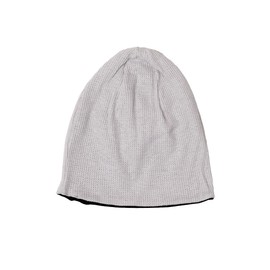 Nakota EdgeCity Waffle Organic Cotton Watch Waffle, Organic Cotton, Knit Hat, Large Size, Reversible, Men's, Women's, Light Gray x Black (90)