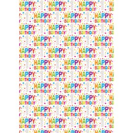 Party Angels 2 Sheets 2 Tags 1st Birthday Boy Girl Unisex Multi Coloured Wrapping Paper Age 1 Cute Fun Attractive Birthday Giftwrap Male Female (PA)