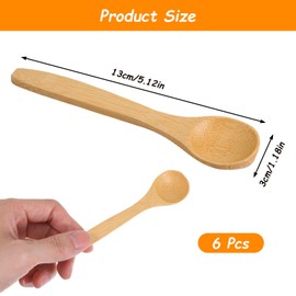 6PCS Small Wooden Spoons - Shimmeroo 5 Inch Resistant Bamboo Spoons