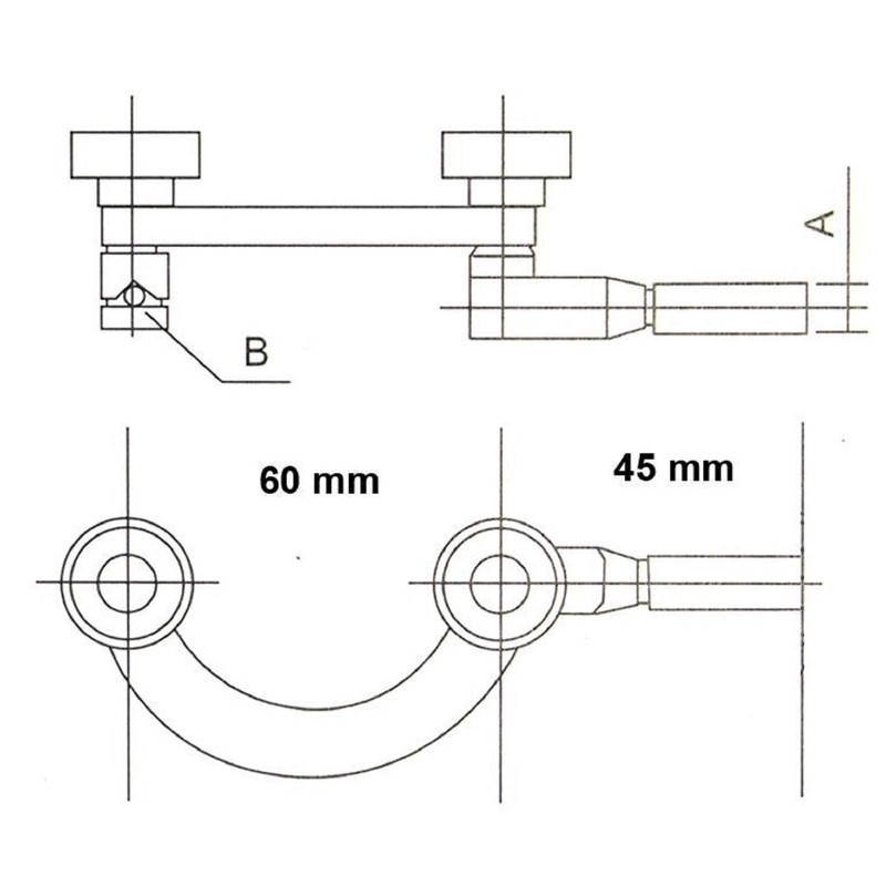 MIB centring bar for dial gauge with 8 mm socket: