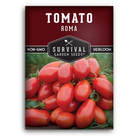 Roma Tomato Seeds for Planting - Determinate Heirloom Paste Variety for Sauce and Canning - Productive Italian Tomatoes, Non-GMO Open Pollinated - Survival Garden Seeds (1 Pack)
