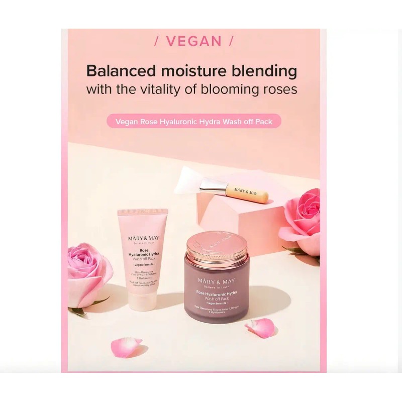 Mary May Vegan Rose Hyaluronic Mask Special Set 2pcs Tipo