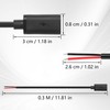 GINTOOYUN 2PCS 2Pin Extension Cable USB C Female Plug Bare
