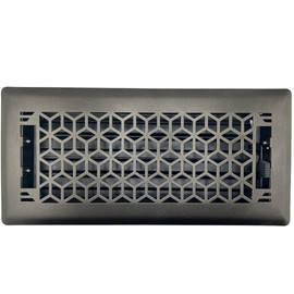 Sierra Grates 4" x 12" Vector Design Steel Floor Register in Metallic Bronze Finish with mounting Clips- for Floor or Side Wall- Decorative Air Vent Covers- Floor Register 4” x 12”