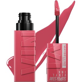 Maybelline Super Stay Vinyl Ink, Labial Líquido de Larga Duración, Efecto Vinilo y Acabado Brillante Instantáneo, Color Intenso por Hasta 16 Horas, Tono Sultry