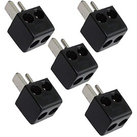 AERZETIX - C43778 - Set of 5-2 pin DIN plug - 2 pin plug - mounting with screw terminals - colour black - for loudspeaker/housing