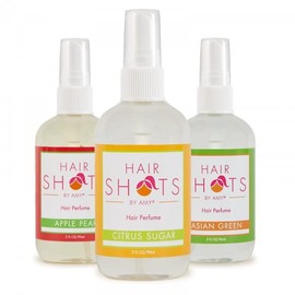 Hair Shots Heat Activated Hair Fragrance Pure Bliss Bundle 3 Items: Apple Pear, Citrus Sugar, Asian Green