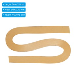 PATIKIL 360pcs Quilling Strips Paper 3mm(1/8") 54cm Origami Paper Quilling Strip for Art DIY Hand Craft Christmas, Light Tan