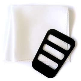 Paris 16 Piece Men's Silk Pocket Square Holder, Made in Japan, With Square Design, One Touch, White, no.1