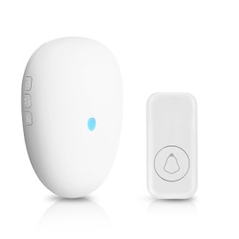 Fuers Doorbell Plug in Door Bell Chime Wireless Doorbell with 57 Chimes, Door Bells Wireless Cordless Works at 500ft 150M with 4 Adjustable Volume, LED Light, IP55, Easy to Install for Home and Store