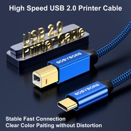 GOSYSONG USB C Printer Cable 20ft, High Speed USB C to B Printer Cable Compatible with Printer, Scanner, Fax, Piano,Midi keyboard,Audio Recording and More