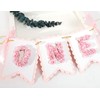 Flower 1st Birthday High Chair Banner - Pink and Gold