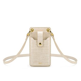 JW PEI Aylin Canvas & Quinn Vegan Leather Cell Phone Crossbody Bag, Beige, Quinn-VeganLeather