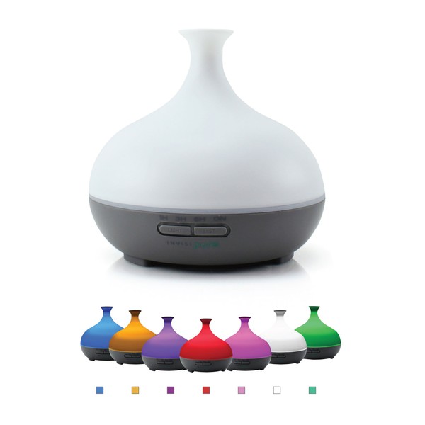 InvisiPure Drop Aromatherapy Essential Oil Diffuser - Whisper Quiet Ultrasonic Cool Mist Humidifier for Kids, Home, Bathroom, Bedroom - Long Lasting Electric Oil Diffuser