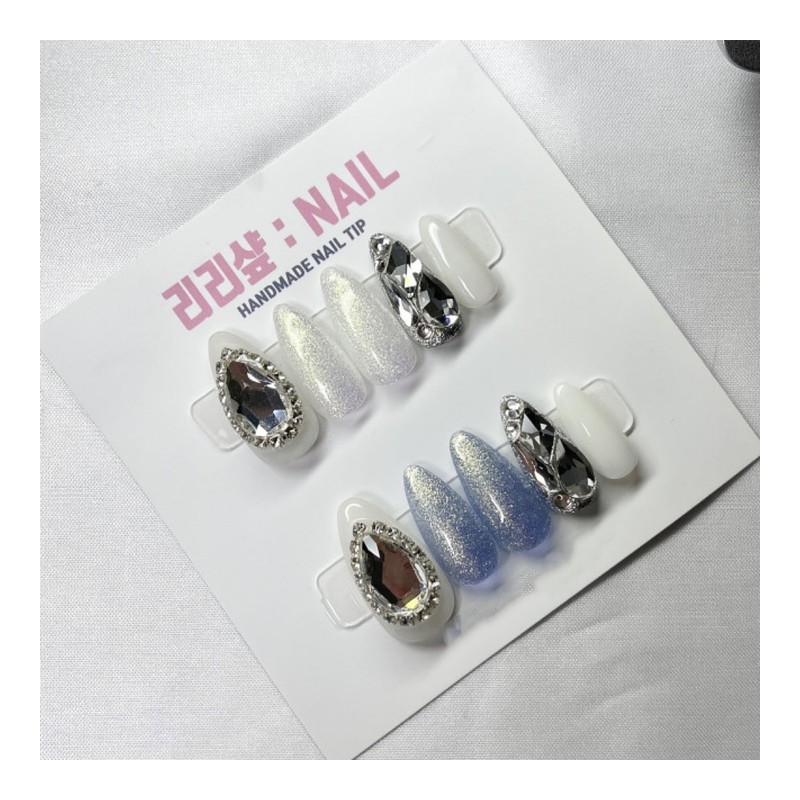 Yeonglong Boss Full Stone Handmade Nail Tips - Red Magnetic