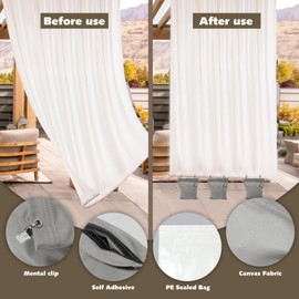 10 Pack Heavy Curtain Weights, 24oz Outdoor Curtain Weights Bag, Drapery Weighted Bottom Gazebo Weights Sandbag with Holder Clip for Heavy Wind Drapes Cabana Gazebo Pergola Garden (grey, 6" x 8")