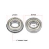 sourcing map F6001ZZ Flange Ball Bearing 12x28x8mm Shielded Chrome Bearings